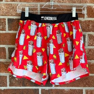 Chicknlegs Red Burrito Print Running Shorts size XS